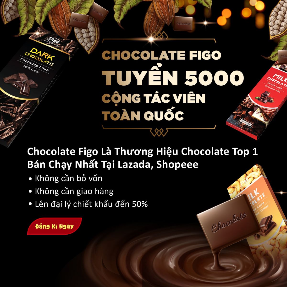 Chocolate Figo tuyển Đại lý Phân Phối và Cộng tác viên bán Socola Valentine 2019 toàn quốc.