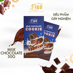 (Bar 50g) Socola sữa nhân bánh Cookie FIGO - đồ ăn vặt văn phòng