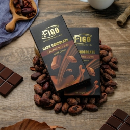 (Bar 50g) Combo 5 Socola đen nguyên chất không đường dòng Charming love 50g Figo - Vietnamese Chocolate