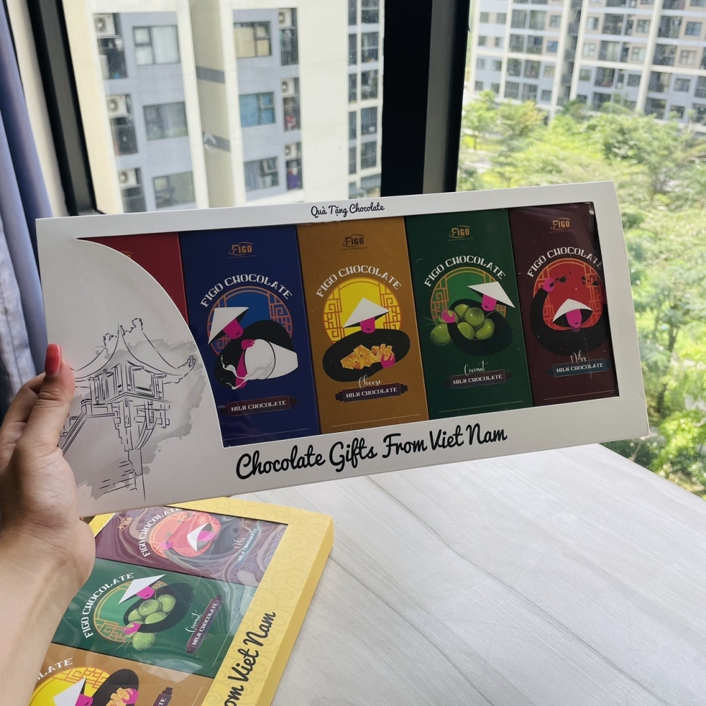 Set quà tặng Chocolate 5 hộp Milk Chocolate 50g FIGO - Chocolate gift From Viet Nam