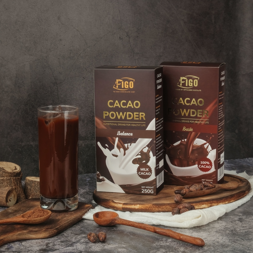 Trọn bộ 15 sản phẩm Chocolate Figo ( 2 loại Bột cacao và 13 loại Chocolate , mỗi thanh 20gram)